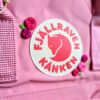 Embroidered Fjallraven Kanken Mini 7L pink backpack