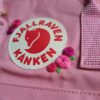 Embroidered Fjallraven Kanken Mini 7L pink backpack