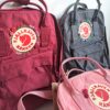 Embroidered Fjallraven Kanken Mini 7L pink backpack