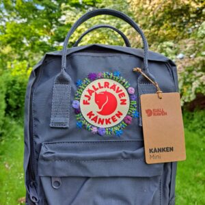 Embroidered Fjallraven Kanken Mini 7L grey backpack