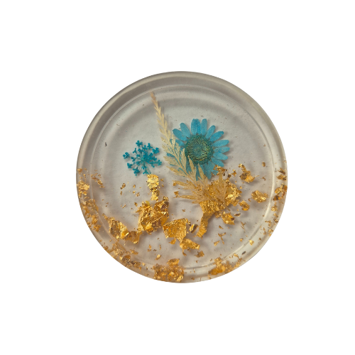 12 Flower coasters round small