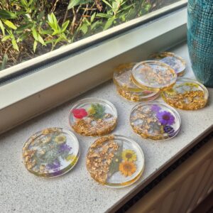 Flower coasters round small