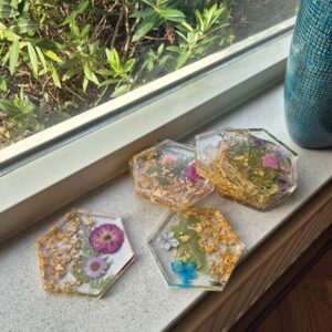 Flower coasters hexagon