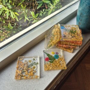 Flower coasters square
