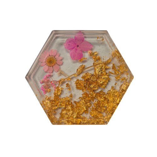 3 Flower coasters hexagon