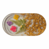 4 Flower coasters oval-shaped