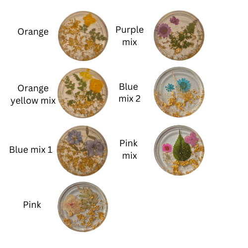 8 Flower coasters round small